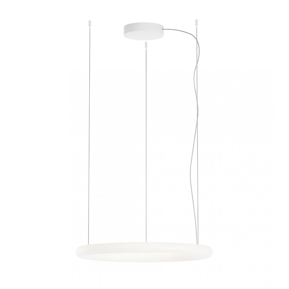 Suspension Redo Halley, metal, sand white, LED CCT, 40W, 3565 lumens, 2700K/3000K/4000K, D.63 cm
