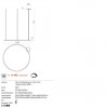 Suspension Redo Halley, metal, sand white, LED CCT, 100W, 9579 lumens, 2700K/3000K/4000K, D.185 cm