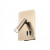 Wall lamp Redo Quda, metal, antique bronze, LED, 6W + 3W, 465 lumens, warm white 3000K, H.18 cm