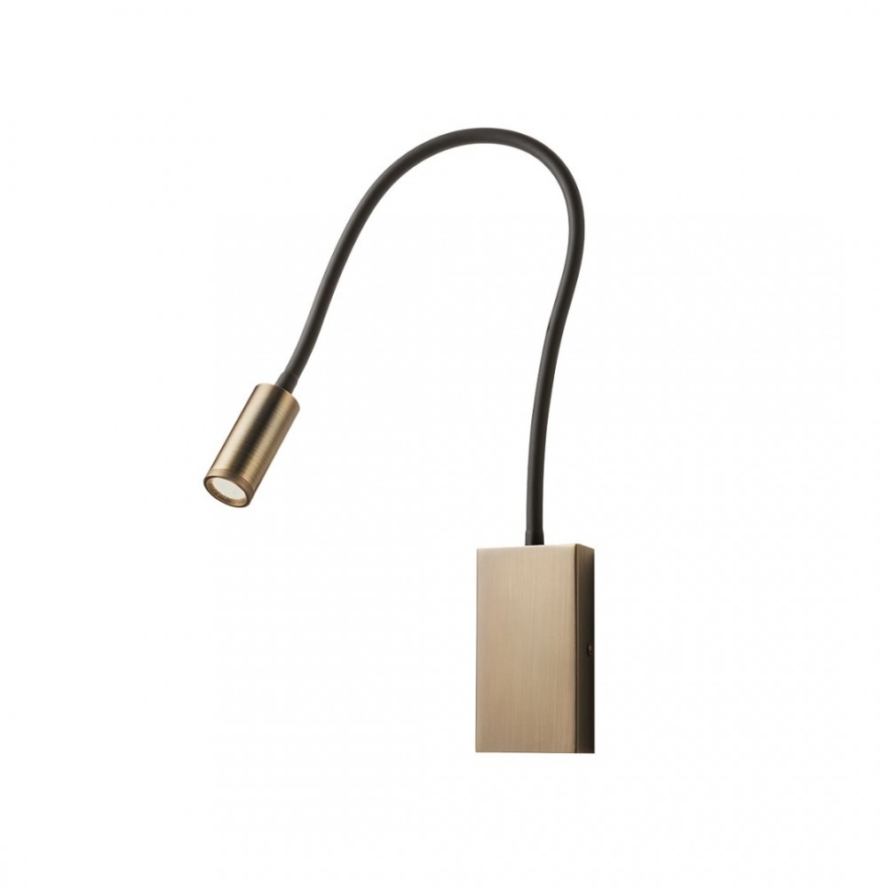 Wall lamp Redo Wallie, metal, antique bronze, LED, 3W, 135 lumens, warm white 3000K, L.50 cm