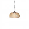 Suspension Redo Ondula, metal, glass, matt coffee/amber, dimmable, LED CCT, 18W, 1667 lumens, warm white 2700K/3000K, D.32 cm