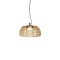 Suspension Redo Ondula, metal, glass, matt coffee/amber, dimmable, LED CCT, 18W, 1667 lumens, warm white 2700K/3000K, D.32 cm