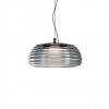Suspension Redo Ondula, metal, glass, smoke/sand black, dimmable, LED CCT, 20W, 1984 lumens, warm white 2700K/3000K, D.41 cm