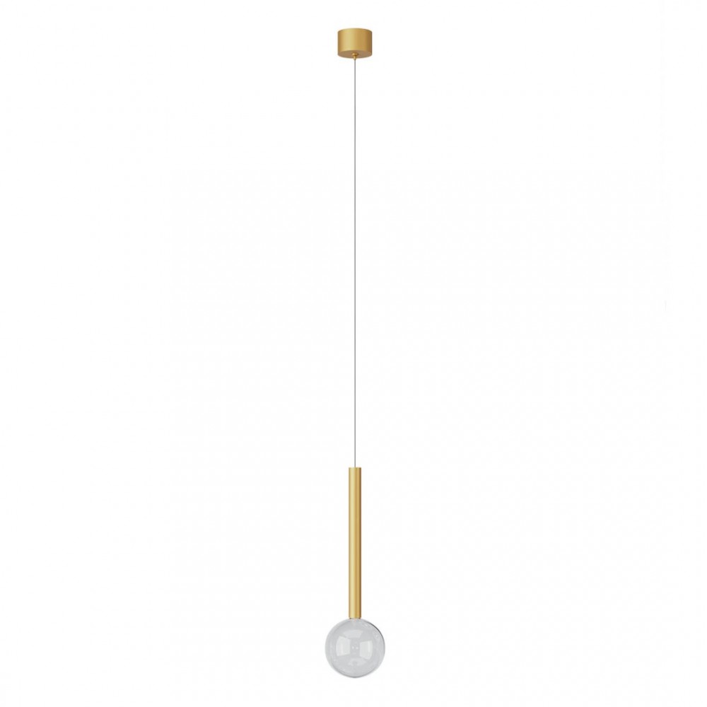Pendant lamp Redo Bolla, metal, glass, matt gold, LED CCT, 8W, 603 lumens, warm white 2700K/3000K, D.12 cm