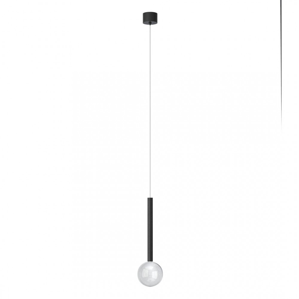 Pendant lamp Redo Bolla, metal, glass, sand black, LED, 8W, 603 lumens, warm white 2700K/3000K, D.12 cm