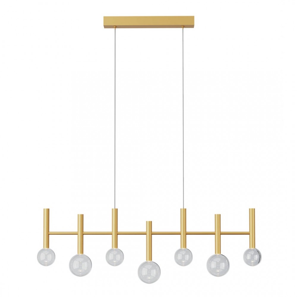 Pendant lamp Redo Bolla, metal, glass, matt gold, LED CCT, 32W, 2299 lumens, warm white 2700K/3000K, L.98 cm