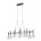 Pendant lamp Redo Bolla, metal, glass, matt coffee, LED CCT, 44W, 3312 lumens, warm white 2700K/3000K, L.121 cm