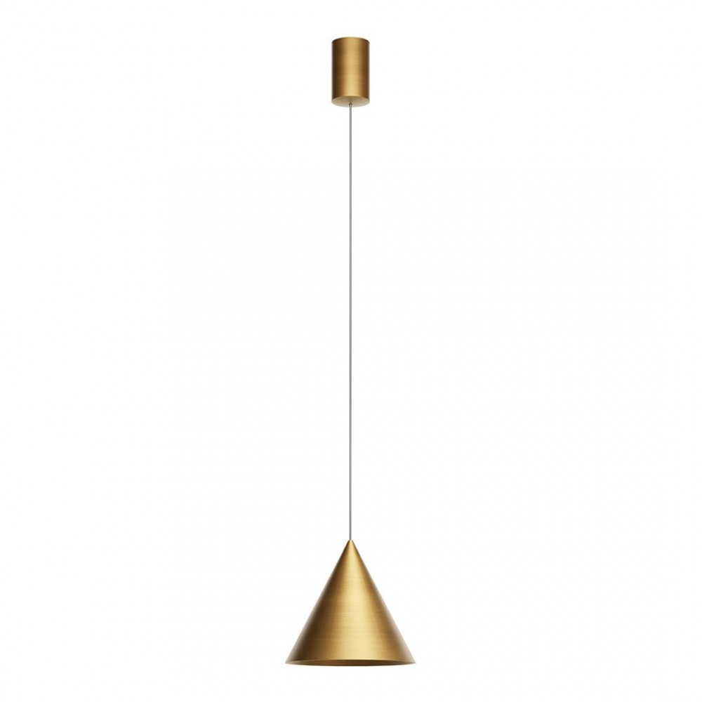 Suspension Redo Konos, metal, antique brass, dimmable, LED, 10W, 522 lumens, warm white 3000K, D.18 cm