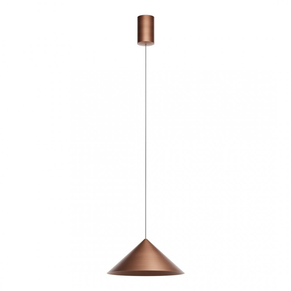 Suspension Redo Konos, metal, antique copper, dimmable, LED, 10W, 562 lumens, warm white 3000K, D.24 cm