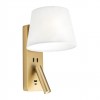 Wall lamp Redo Nemia, metal, matt gold, E27+LED, 15W, 160 lumens, warm white 3000K, H.32 cm