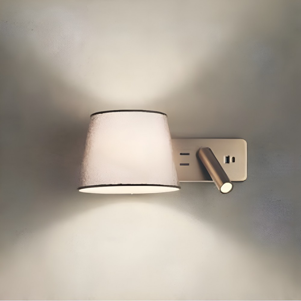 Wall lamp Redo Nemia, metal, matt gold, E27+LED, 15W, 160 lumens, warm white 3000K, H.32 cm