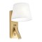 Wall lamp Redo Nemia, metal, matt gold, E27+LED, 15W, 160 lumens, warm white 3000K, H.32 cm