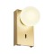 Wall lamp Redo Norma, metal, glass, matt gold, LED, 5W, 330 lumens, warm white 3000K, H.15 cm