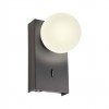 Wall lamp Redo Norma, metal, glass, sand black, LED, 5W, 330 lumens, warm white 3000K, H.15 cm
