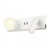 Wall lamp Redo Norma, metal, matt white, LED, 5W+3W, 450 lumens, warm white 3000K, L.28 cm