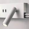 Wall lamp Redo Norma, metal, matt white, LED, 5W+3W, 450 lumens, warm white 3000K, L.28 cm