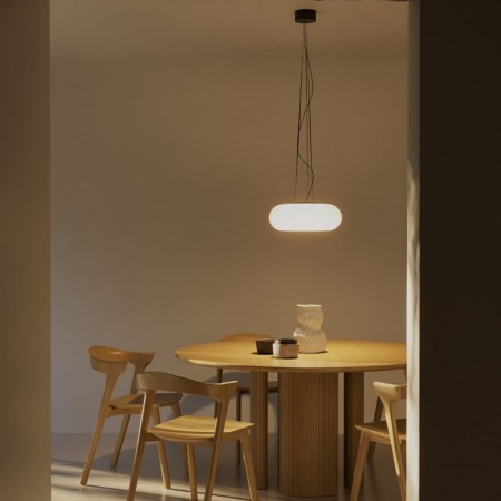 Suspension Redo Ethos, metal, glass, sand black, LED CCT, 29W, 1768 lumens, warm white 2700K/3000K, D.41 cm