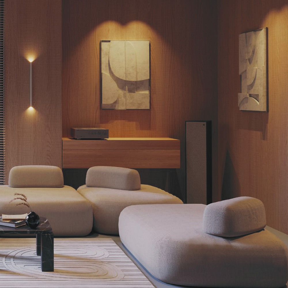 Wall lamp Redo Crisp, metal, sand white, dimmable, LED, 6,6W, 338 lumens, warm white 3000K, H.35 cm