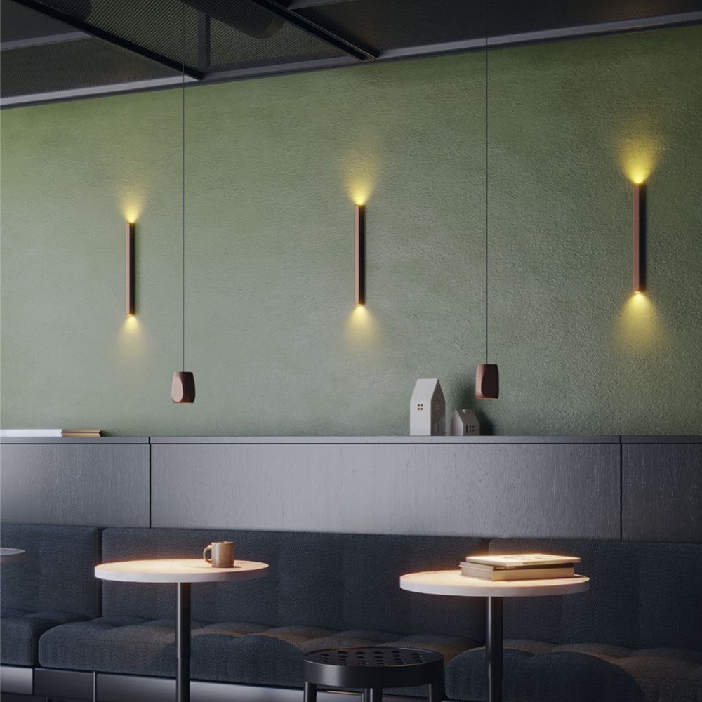 Wall lamp Redo Crisp, metal, brushed brown, dimmable, LED, 6,6W, 338 lumens, warm white 3000K, H.35 cm