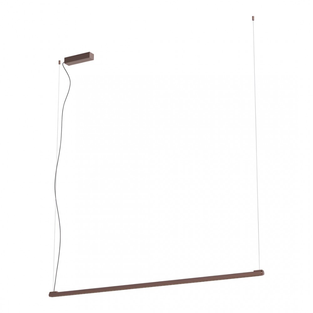 Suspension Redo Crisp, metal, brushed brown, dimmable, LED, 41W, 2766 lumens, warm white 3000K, L.146 cm