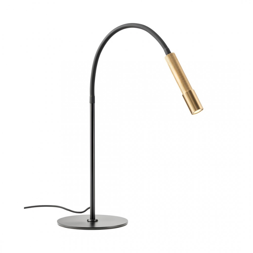 Table lamp Redo Drill, metal, sand black/aged gold, LED, 8W, 510 lumens, warm white 3000K, H.31 cm