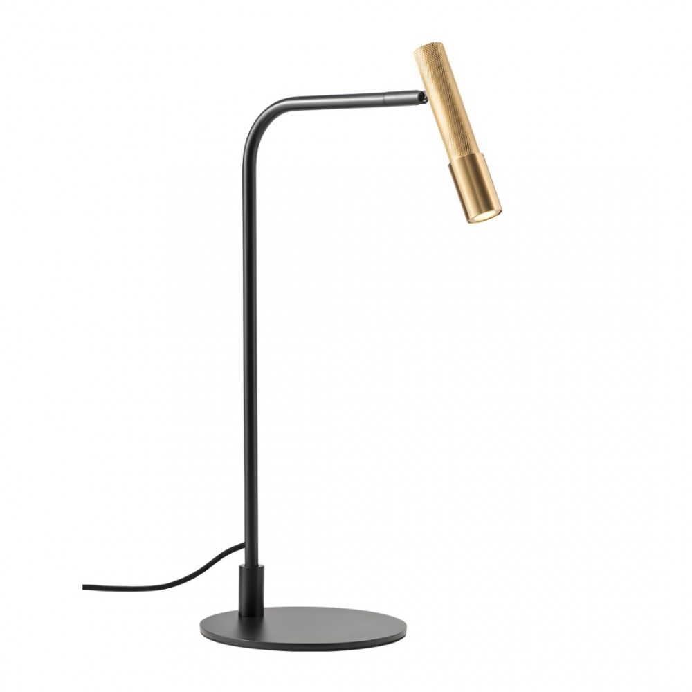 Table lamp Redo Drill, metal, sand black/aged gold, LED, 8W, 510 lumens, warm white 3000K, H.49 cm