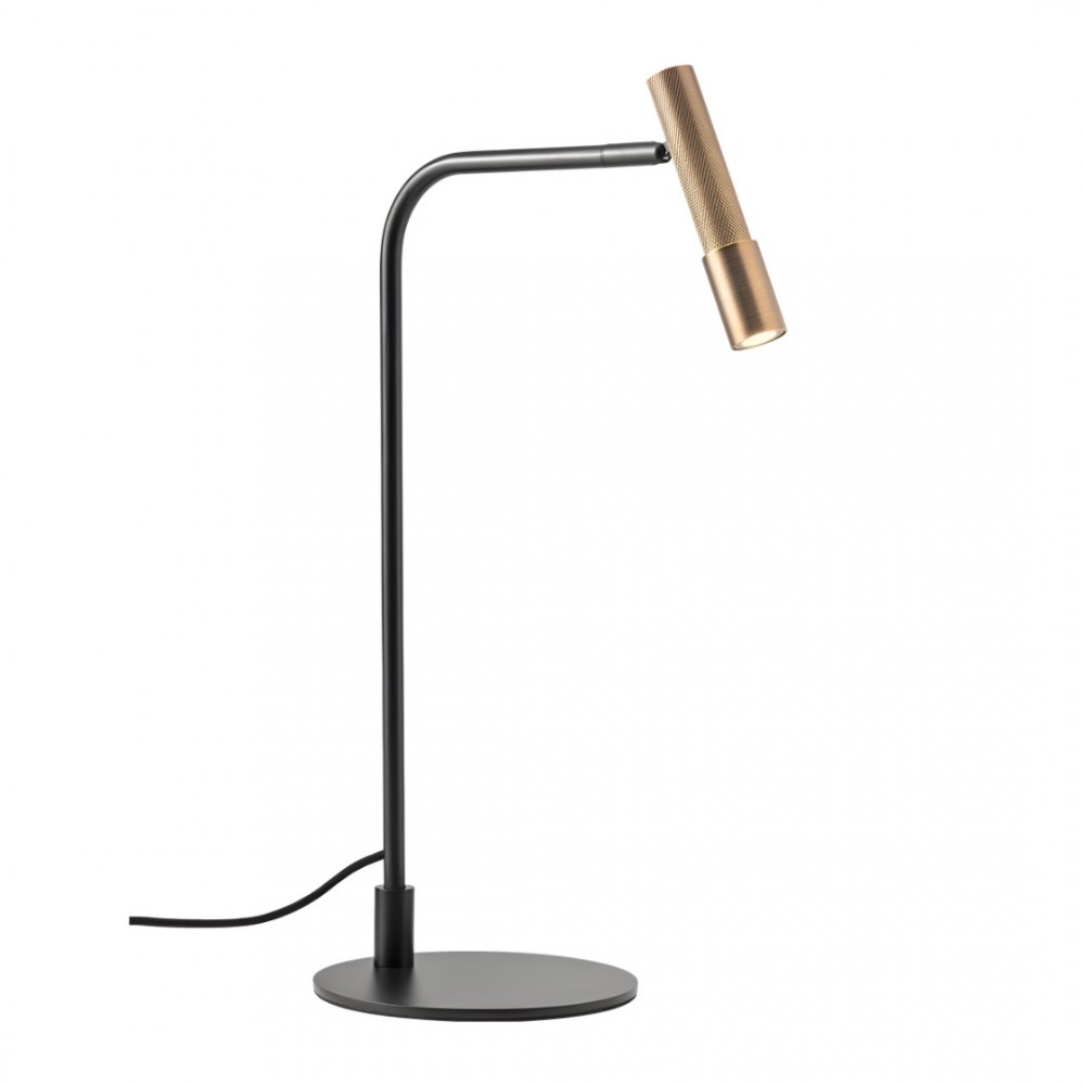 Table lamp Redo Drill, metal, sand black/antique bronze, LED, 8W, 510 lumens, warm white 3000K, H.49 cm