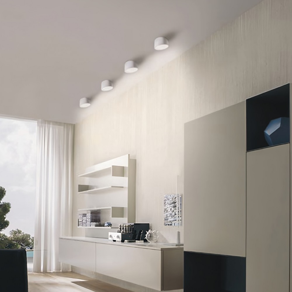 Ceiling lamp Redo Uto, metal, matt white, LED, 18W, 1278 lumens, warm white 3000K, D.14 cm