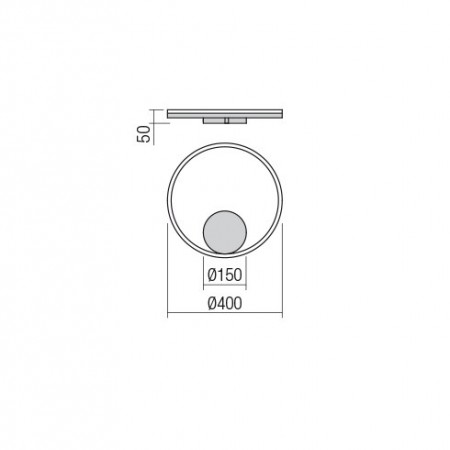 Wall lamp Redo Orbit, metal, sand black, LED, 26W, 2305 lumens, warm white 3000K, D.40 cm