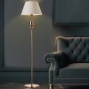 Floor lamp Smarter Fabiola, metal, fabric, brass, 1XE27, H.155 cm