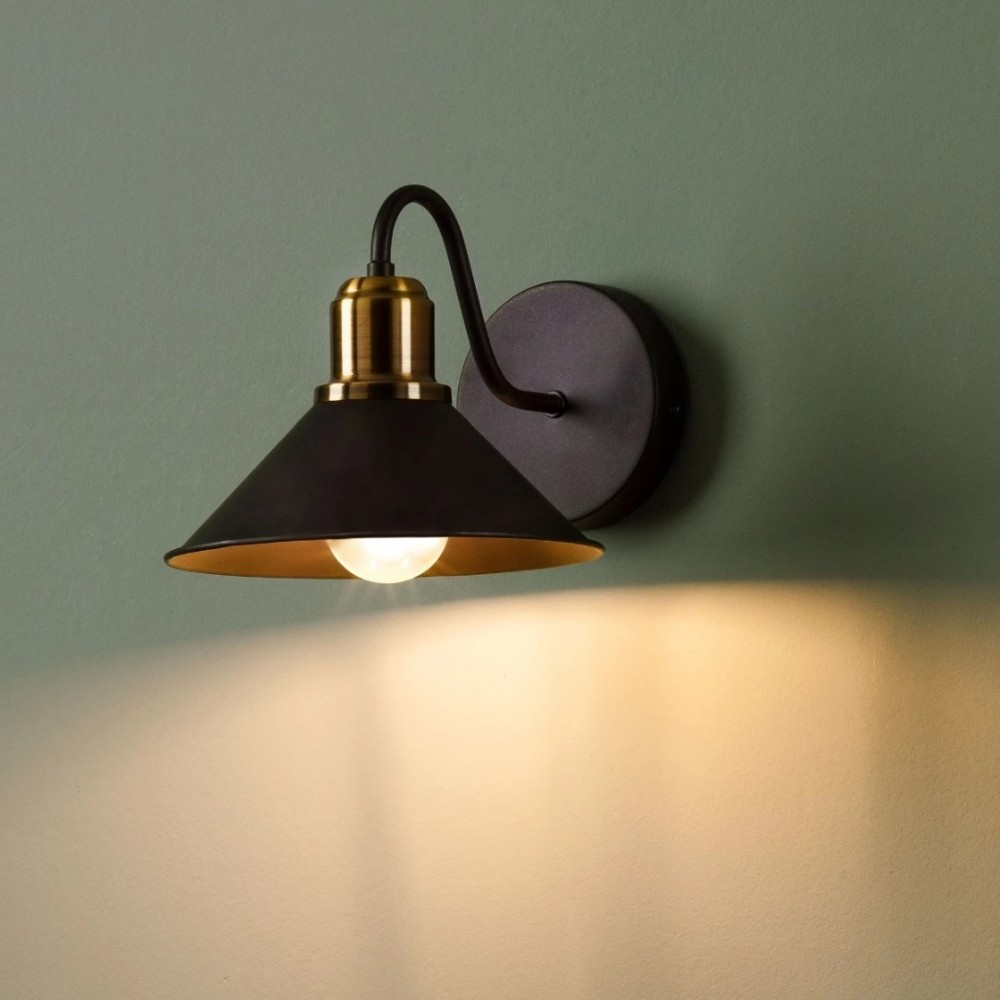 Wall lamp Smarter Verner, metal, matt brown, 1XE27, H.18 cm