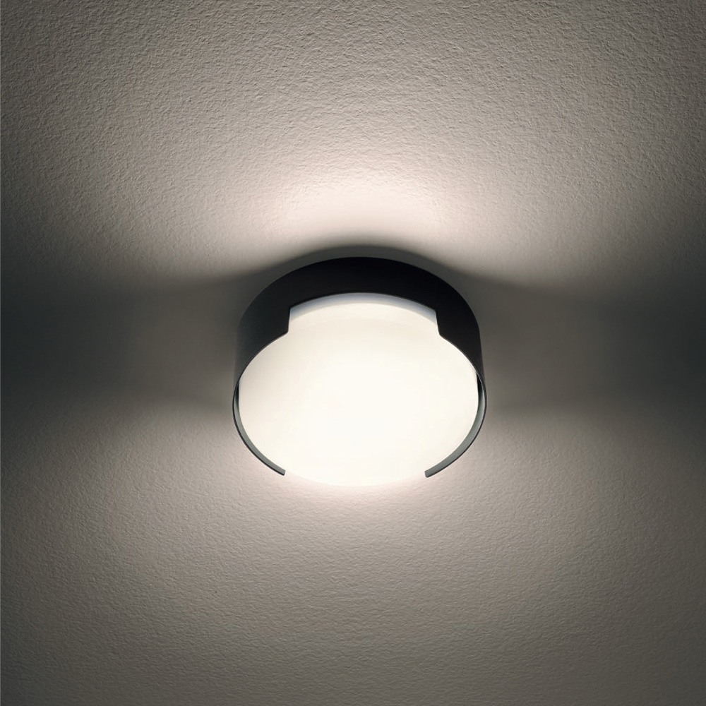 Ceiling lamp Redo Skor, metal, dark grey, LED, 17W, 1020 lumens, warm white 3000K, D.25 cm, IP54