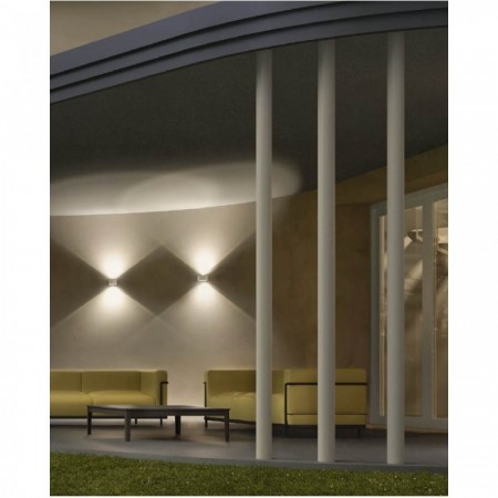 Wall lamp Redo Log, metal, sand white, LED, 6W, 570 lumens, warm white 3000K, D.11 cm, IP65