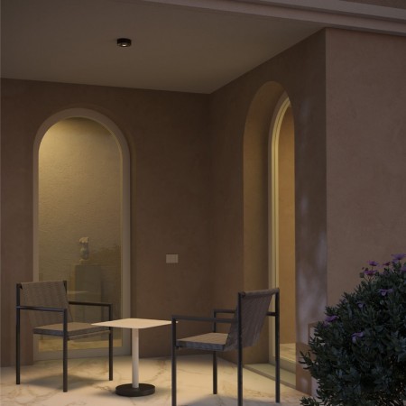 Wall lamp Redo Log, metal, dark grey, LED, 12W, 1140 lumens, warm white 3000K, D.11 cm, IP65