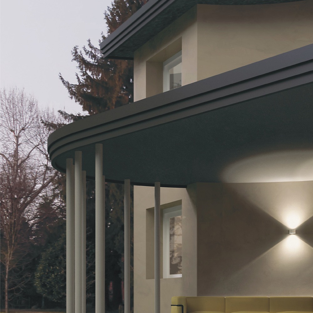 Wall lamp Redo Log, metal, sand white, LED, 6W, 570 lumens, warm white 3000K, D.11 cm, IP65