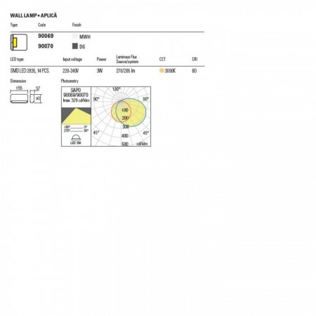 Step light Redo Sapo, metal, sand white, LED, 3W, 205 lumens, warm white 3000K, L.15 cm, IP65