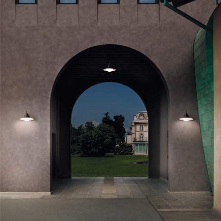 Pendant lamp Redo Elio, metal, glass, dark grey, 1XE27, D.32 cm, IP44
