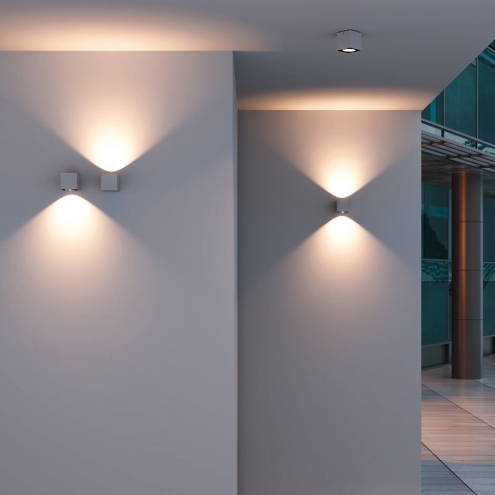 Wall lamp Redo Teko, metal, sand white, LED, 13,8W, 980 lumens, warm white 3000K, H.9 cm, IP65