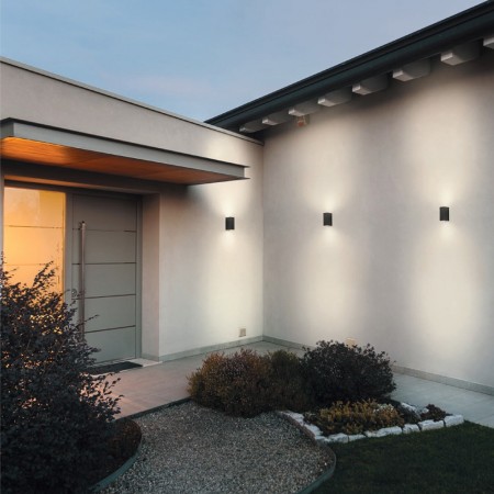 Wall lamp Redo Punta, ABS, dark grey, 2XGU10, H.16 cm, IP44