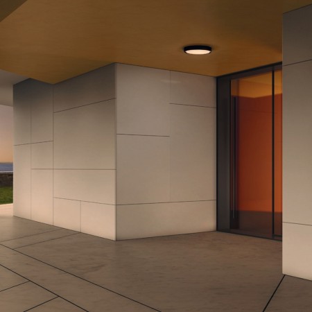 Ceiling lamp Redo Ponza, dark grey, LED, 15W, 820 lumens, warm white 3000K, D.26 cm, IP65