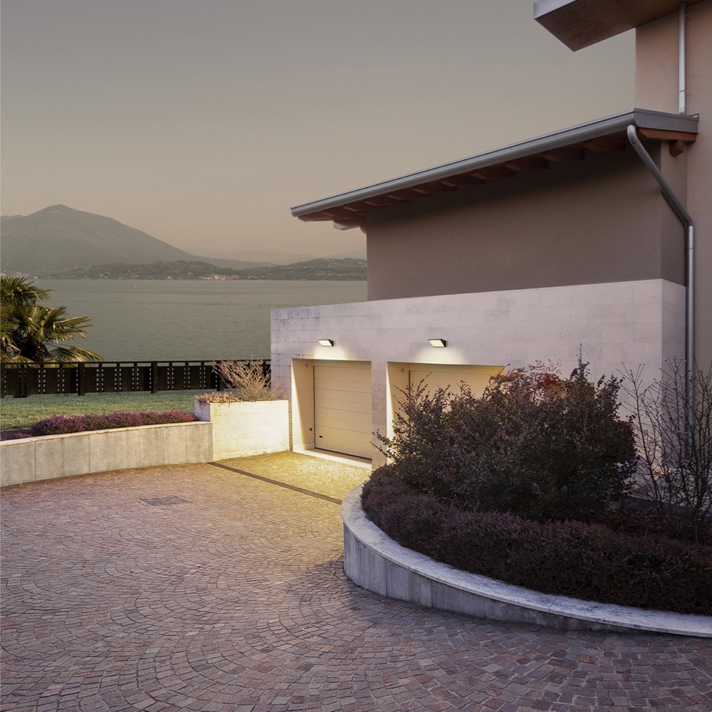 Wall lamp Redo Mako, ABS, dark grey, LED, 21W, 1120 lumens, warm white 3000K, L.32 cm, IP65