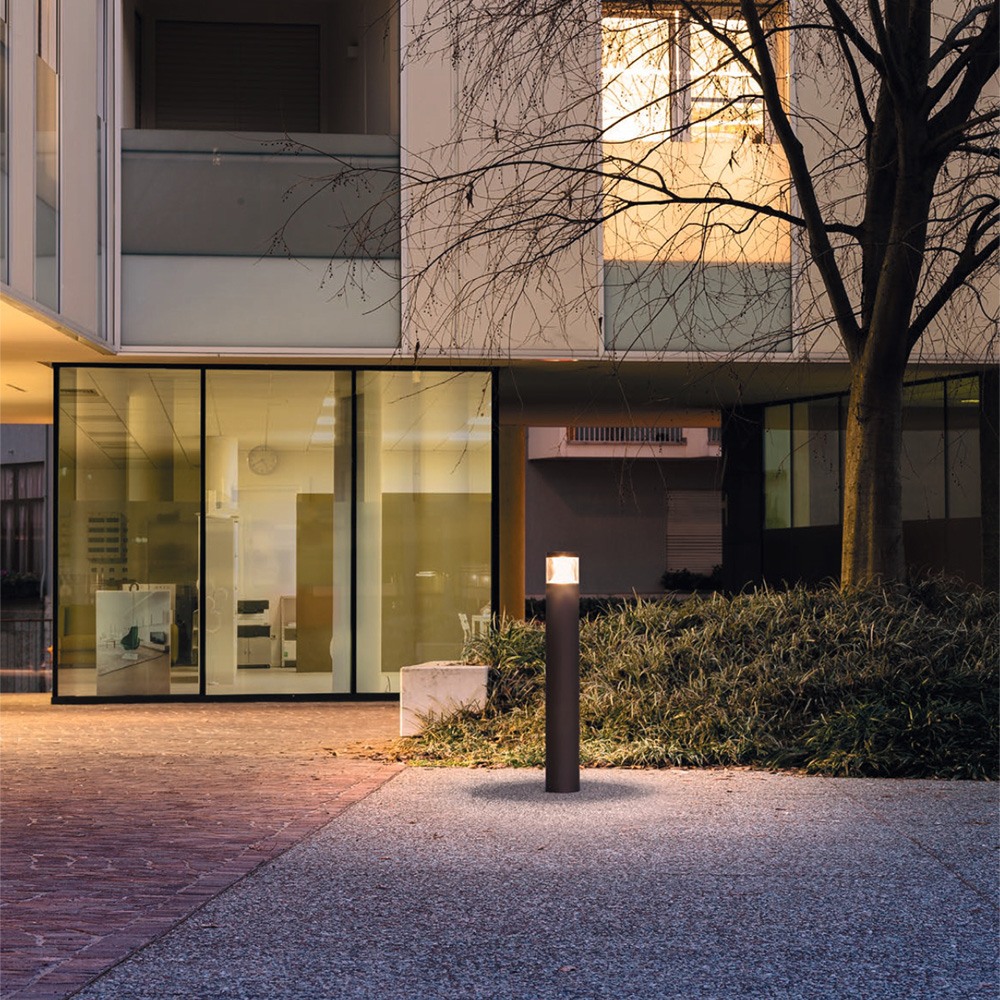 Bollard Redo Palace, metal, dark brown, LED, 20W, 1588 lumens, warm white 3000K, H.80 cm, IP54