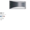 Wall lamp Smarter Scudo, metal, dark grey, LED, 10W, 542 lumeni, warm white 3000K, L.22 cm, IP54