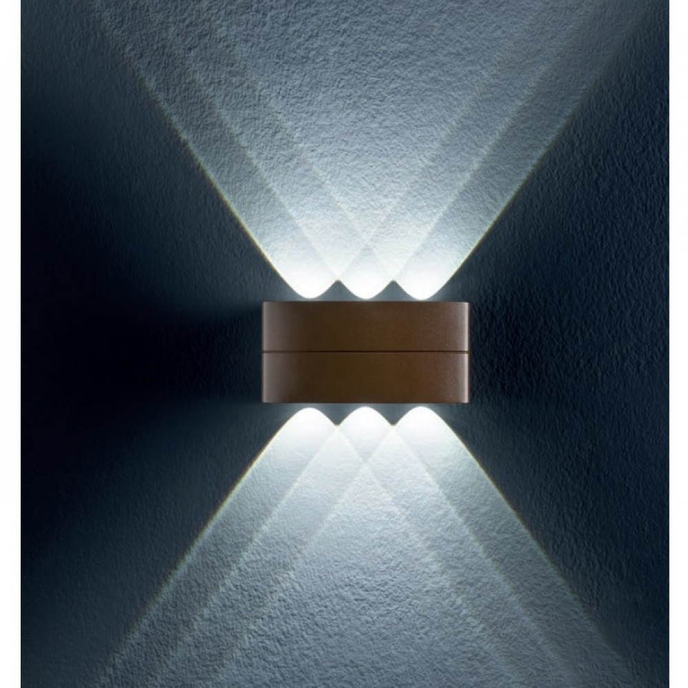 Wall lamp Redo Fabo, metal, brown, LED, 6W, 470 lumens, warm white 3000K, L.17 cm, IP54