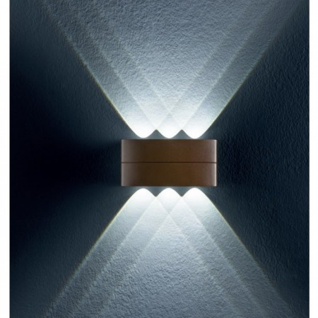 Wall lamp Redo Fabo, metal, brown, LED, 6W, 470 lumens, warm white 3000K, L.17 cm, IP54