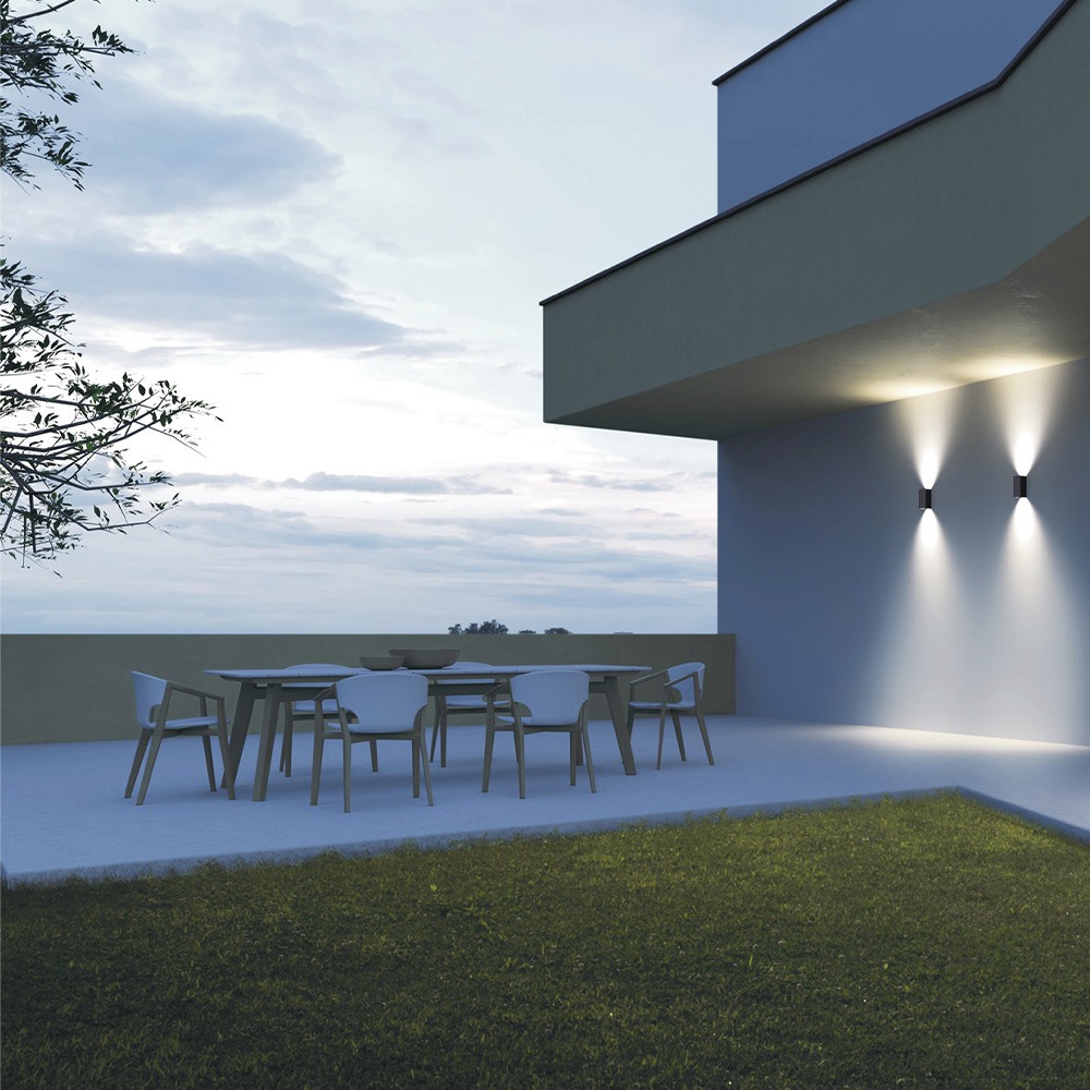 Wall lamp Redo Hub, metal, dark grey, LED, 20W, 1208 lumens, warm white 3000K, H.22 cm, IP54