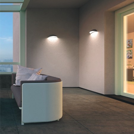 Wall lamp Redo Palma, metal, dark brown, LED, 18W, 1000 lumens, warm white 3000K, L.35 cm, IP54