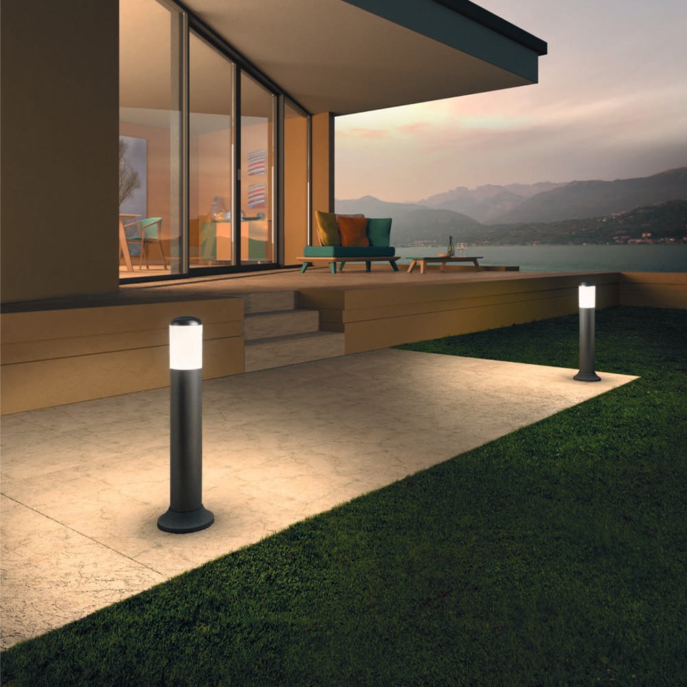 Bollard Redo Pencil, polycarbonate, black, 1XE27, H.60 cm, IP44