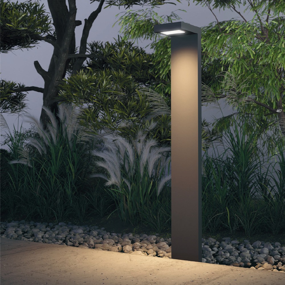 Pole Smarter Embo, metal, dark grey, LED, 8W, 655 lumens, warm white 3000K, H.78 cm, IP54