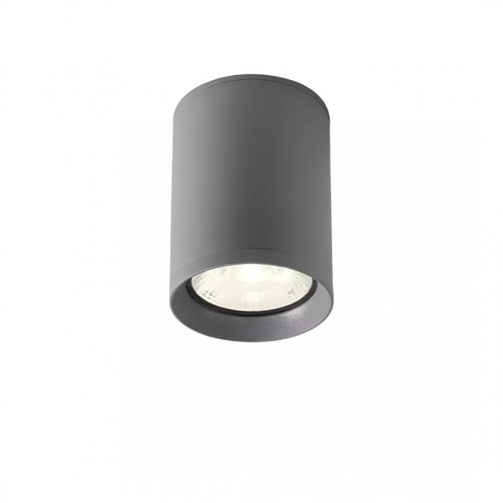 Ceiling lamp Redo Xilo, metal, dark grey, LED, 9W, 687 lumens, warm white 3000K, D.8 cm, IP54
